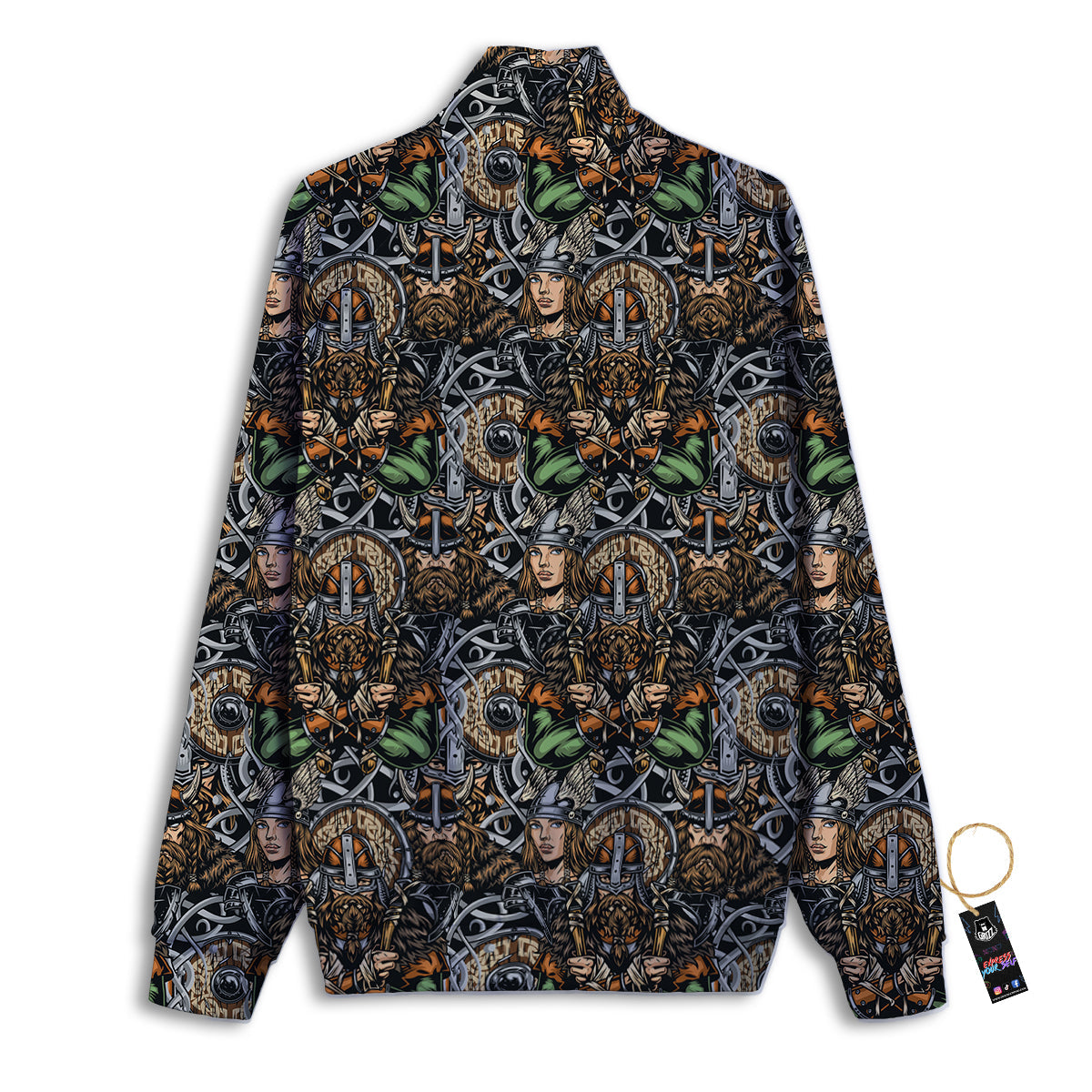 Viking Nordic Warriors Print Pattern Track Jacket-grizzshop
