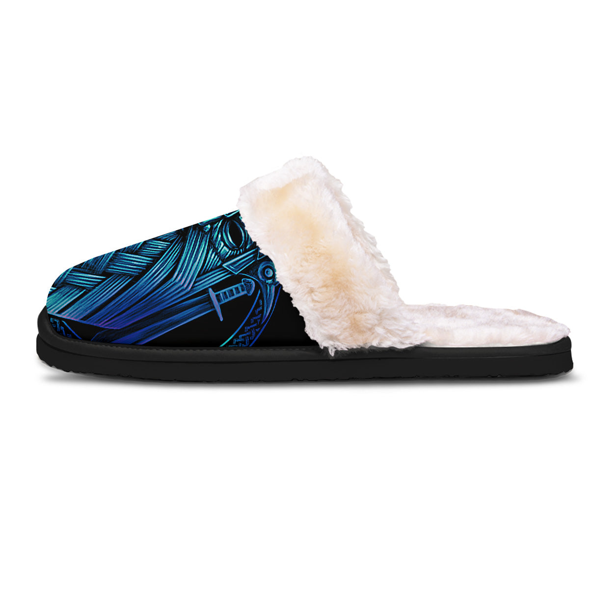 Viking Norse God Odin Blue Print Slippers-grizzshop