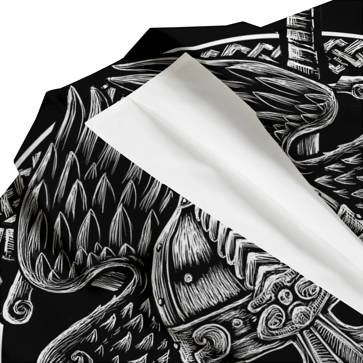 Viking Odin Sword Raven Print Men's Blazer-grizzshop