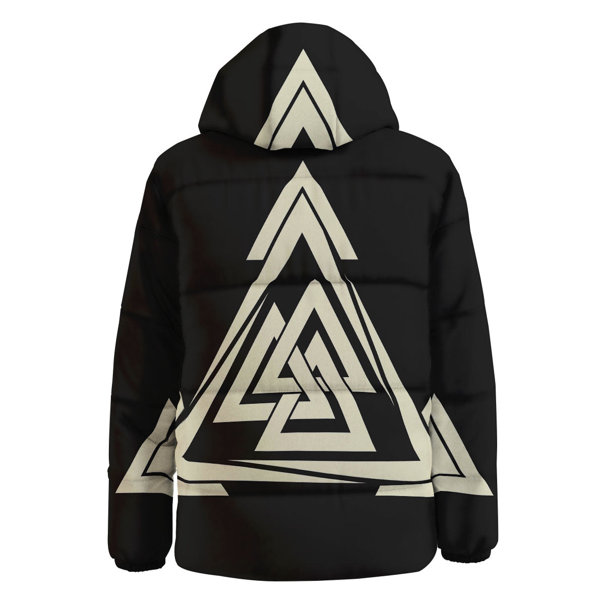 Viking Valknut Scandinavian Symbol Print Down Jacket-grizzshop