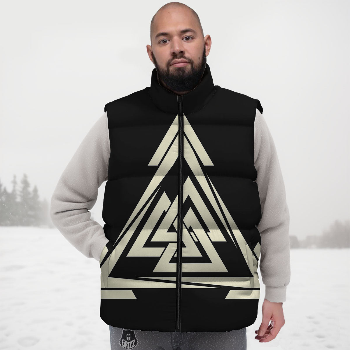 Viking Valknut Scandinavian Symbol Print Down Vest