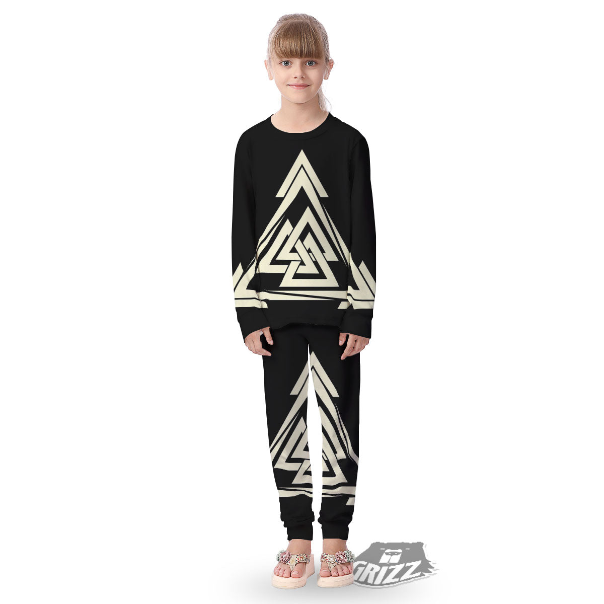 Viking Valknut Scandinavian Symbol Print Kid's Pajamas-grizzshop
