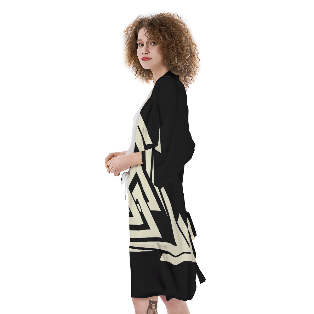 Viking Valknut Scandinavian Symbol Print Kimono-grizzshop