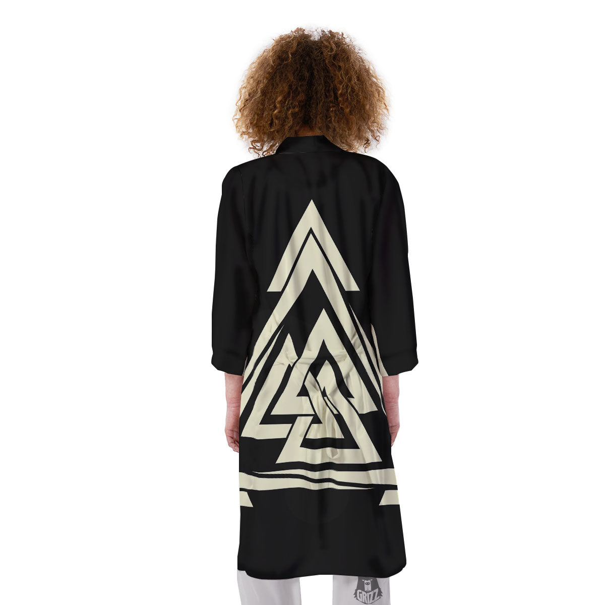 Viking Valknut Scandinavian Symbol Print Kimono-grizzshop