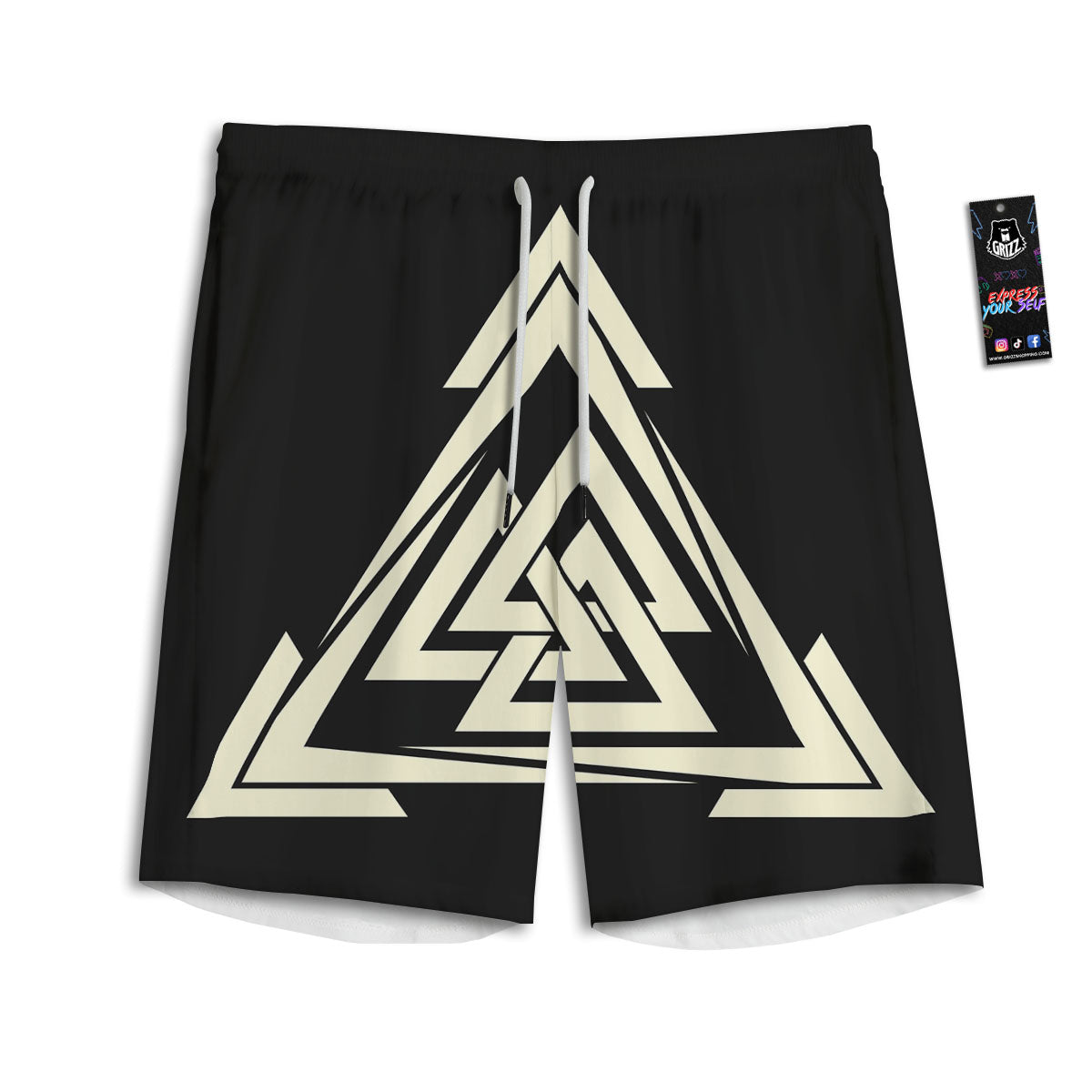 Viking Valknut Scandinavian Symbol Print Men's Athletic Shorts