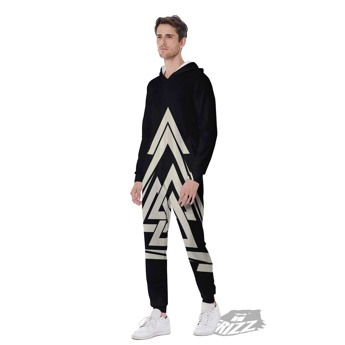 Viking Valknut Scandinavian Symbol Print Men's Jumpsuit-grizzshop