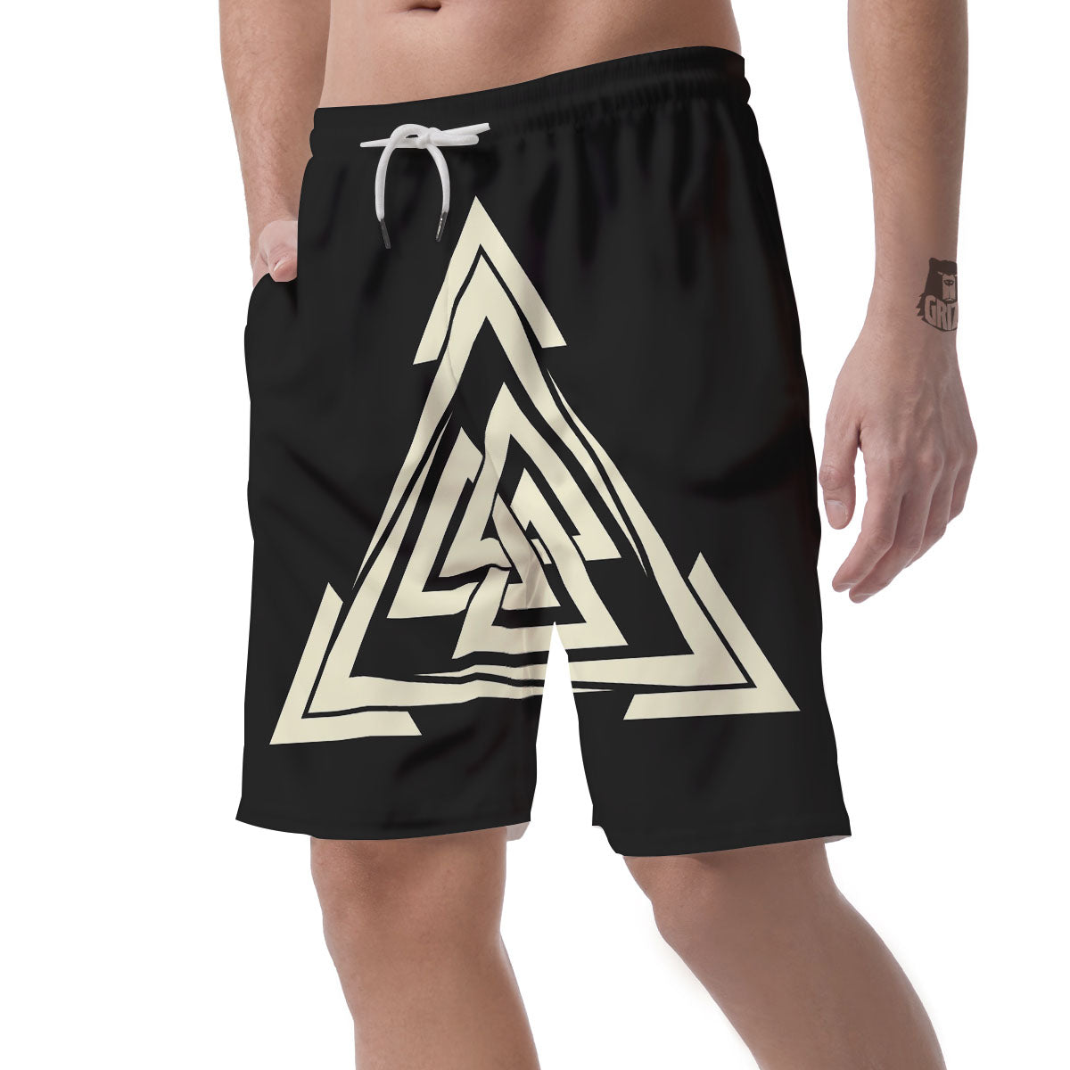 Viking Valknut Scandinavian Symbol Print Men's Shorts-grizzshop