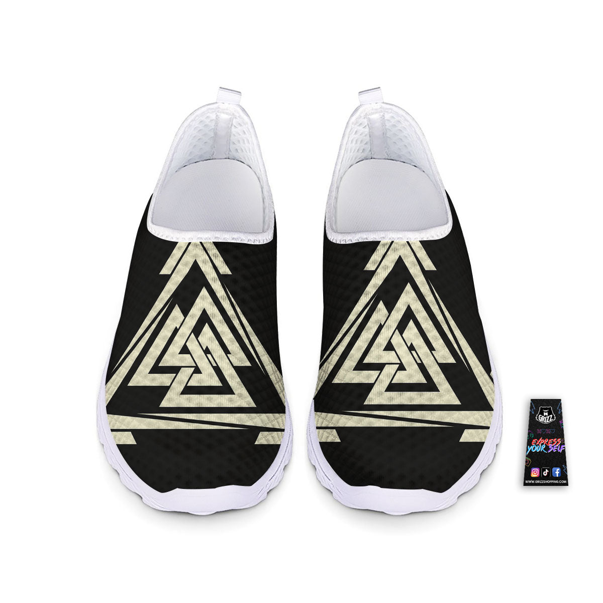 Viking Valknut Scandinavian Symbol Print Nurse Shoes-grizzshop