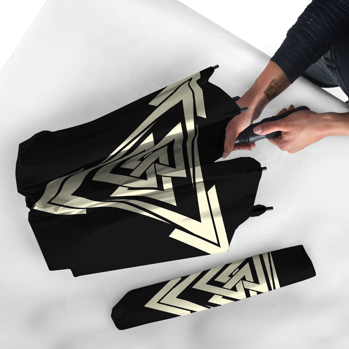 Viking Valknut Scandinavian Symbol Print Umbrella-grizzshop