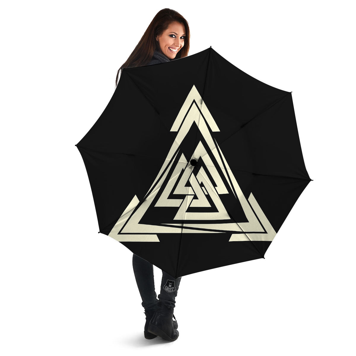 Viking Valknut Scandinavian Symbol Print Umbrella-grizzshop