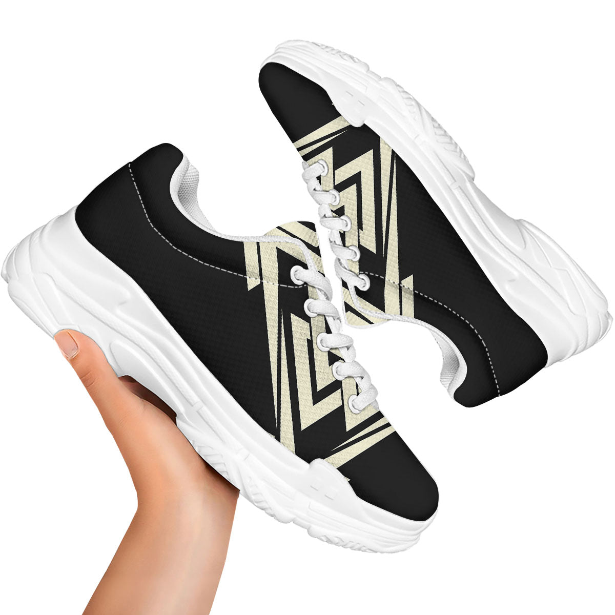 Viking Valknut Scandinavian Symbol Print White Chunky Shoes-grizzshop