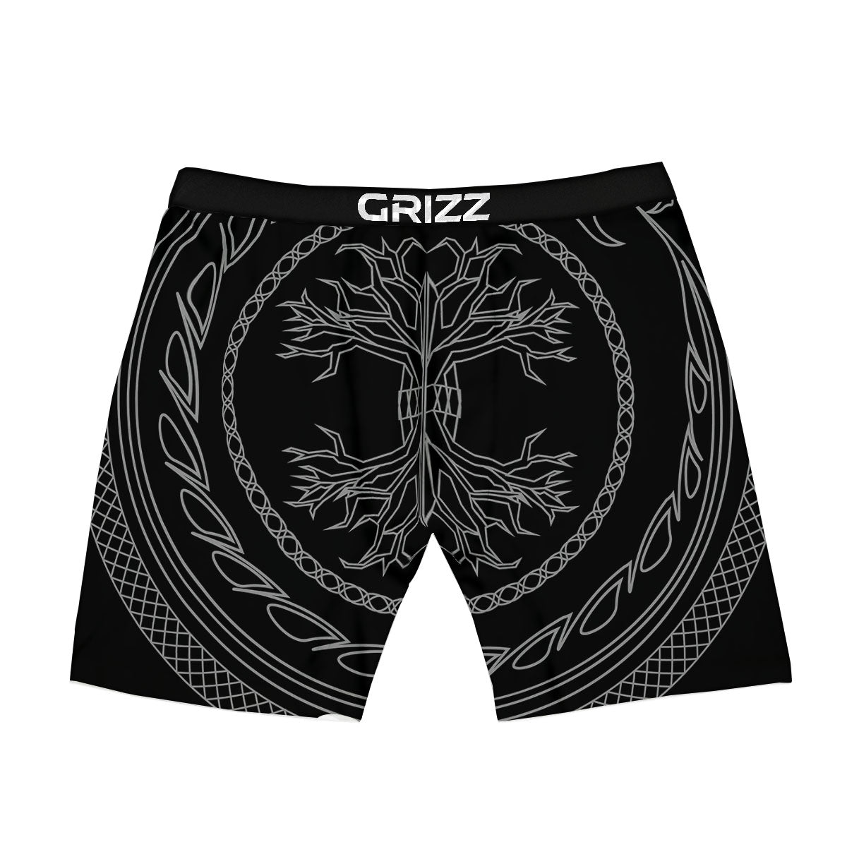 Viking Yggdrasil White And Black Print Boxer Briefs-grizzshop