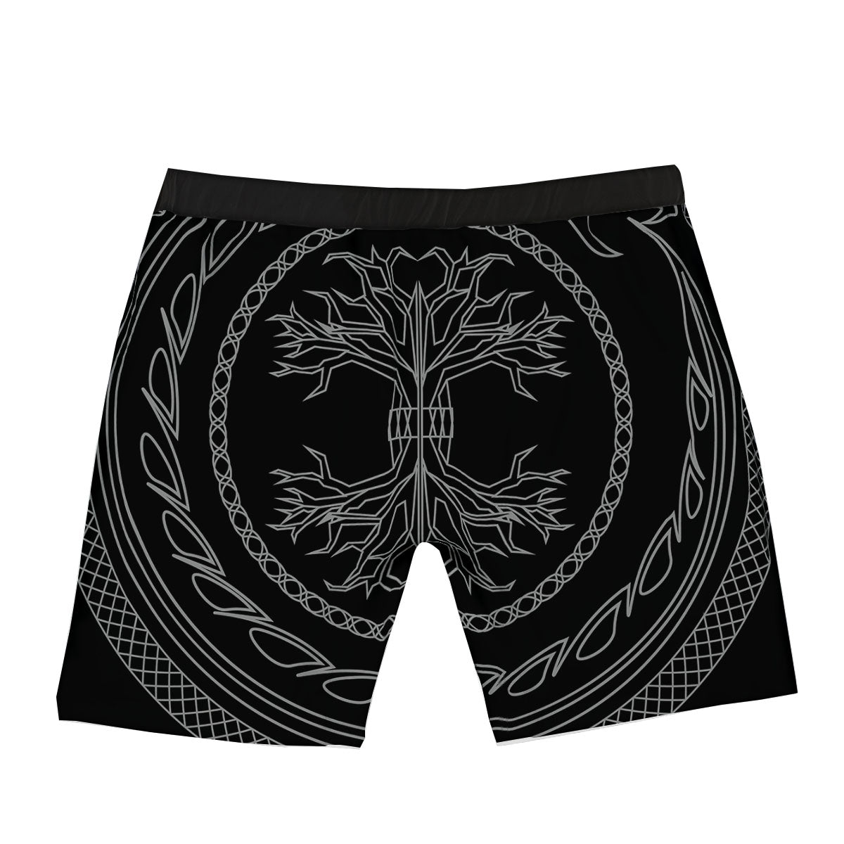 Viking Yggdrasil White And Black Print Boxer Briefs-grizzshop