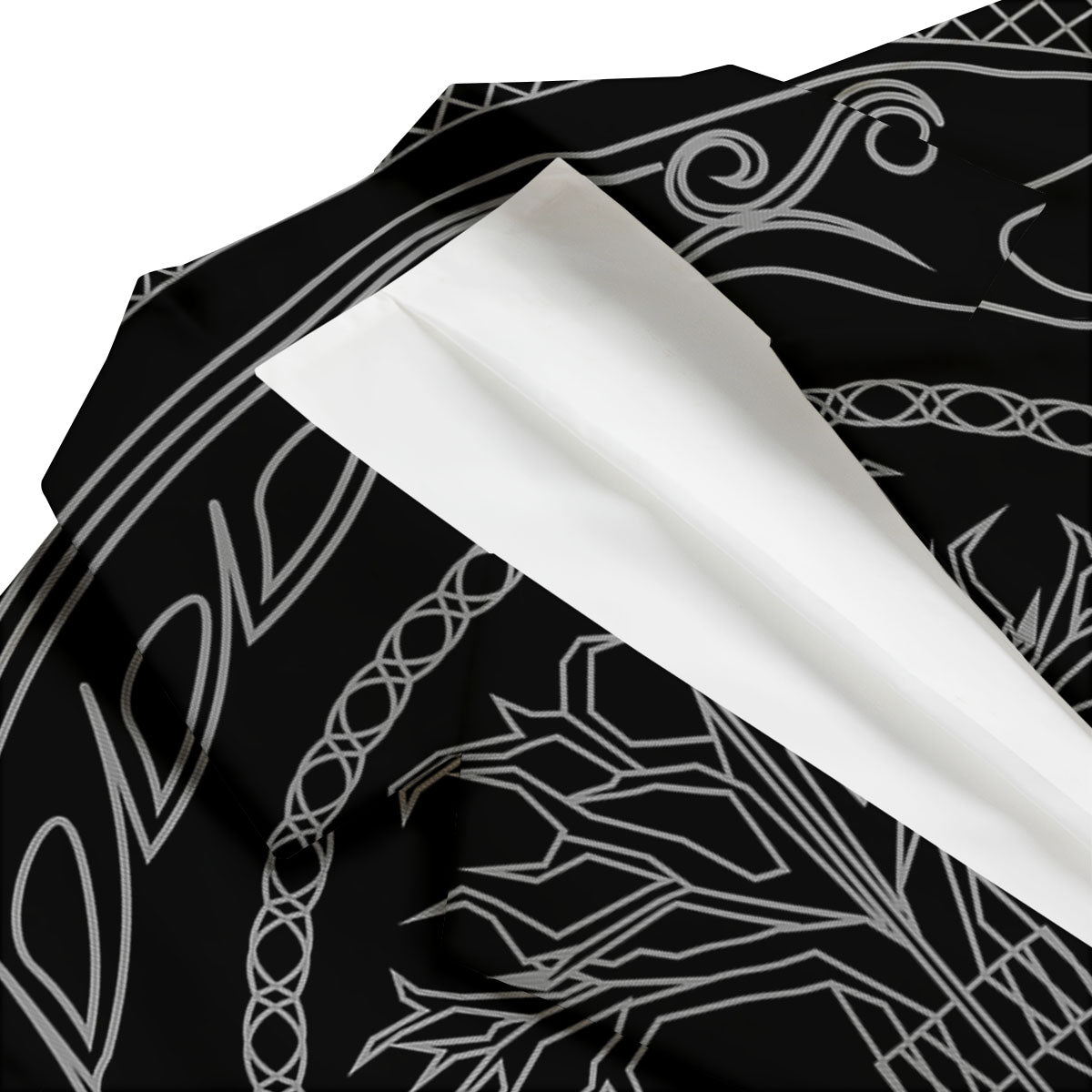 Viking Yggdrasil White And Black Print Men's Blazer-grizzshop