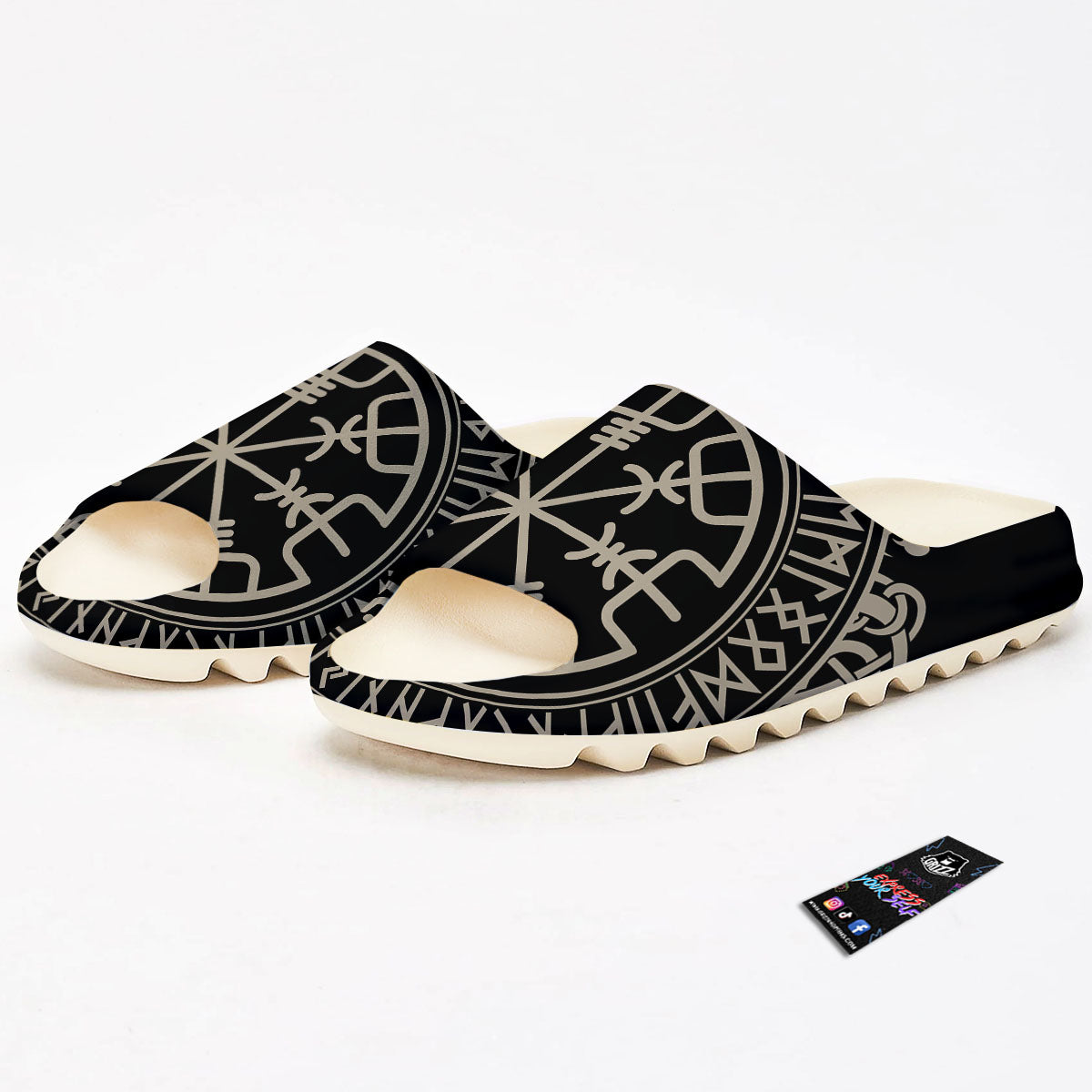 Viking Helm Of Terror Scandinavian Print Sandals-grizzshop