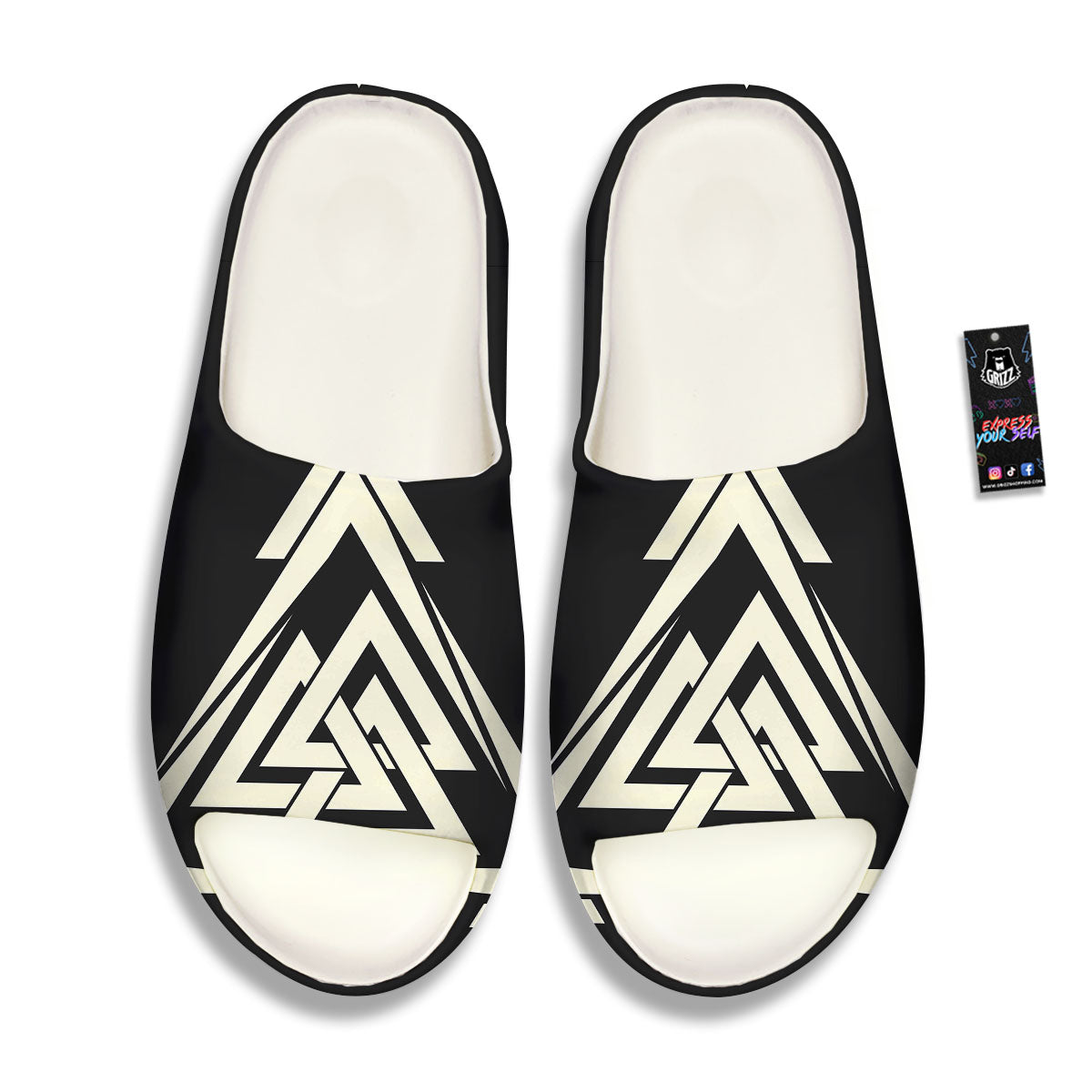 Viking Valknut Scandinavian Symbol Print Sandals-grizzshop