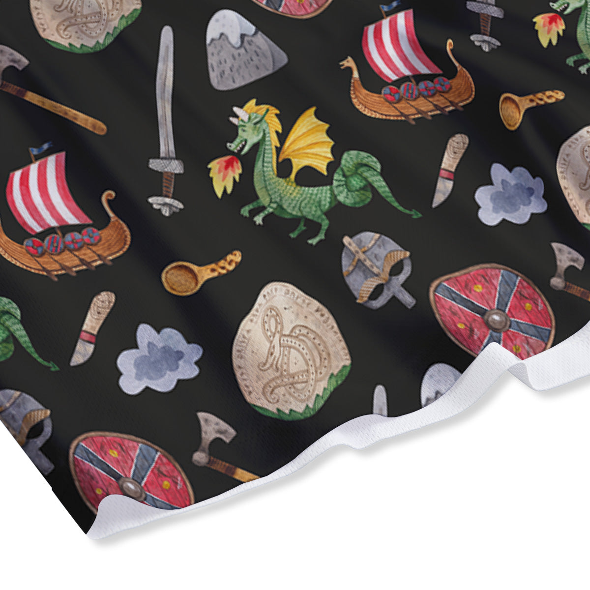 Western Damask Dark Brown Print Mesh Shorts