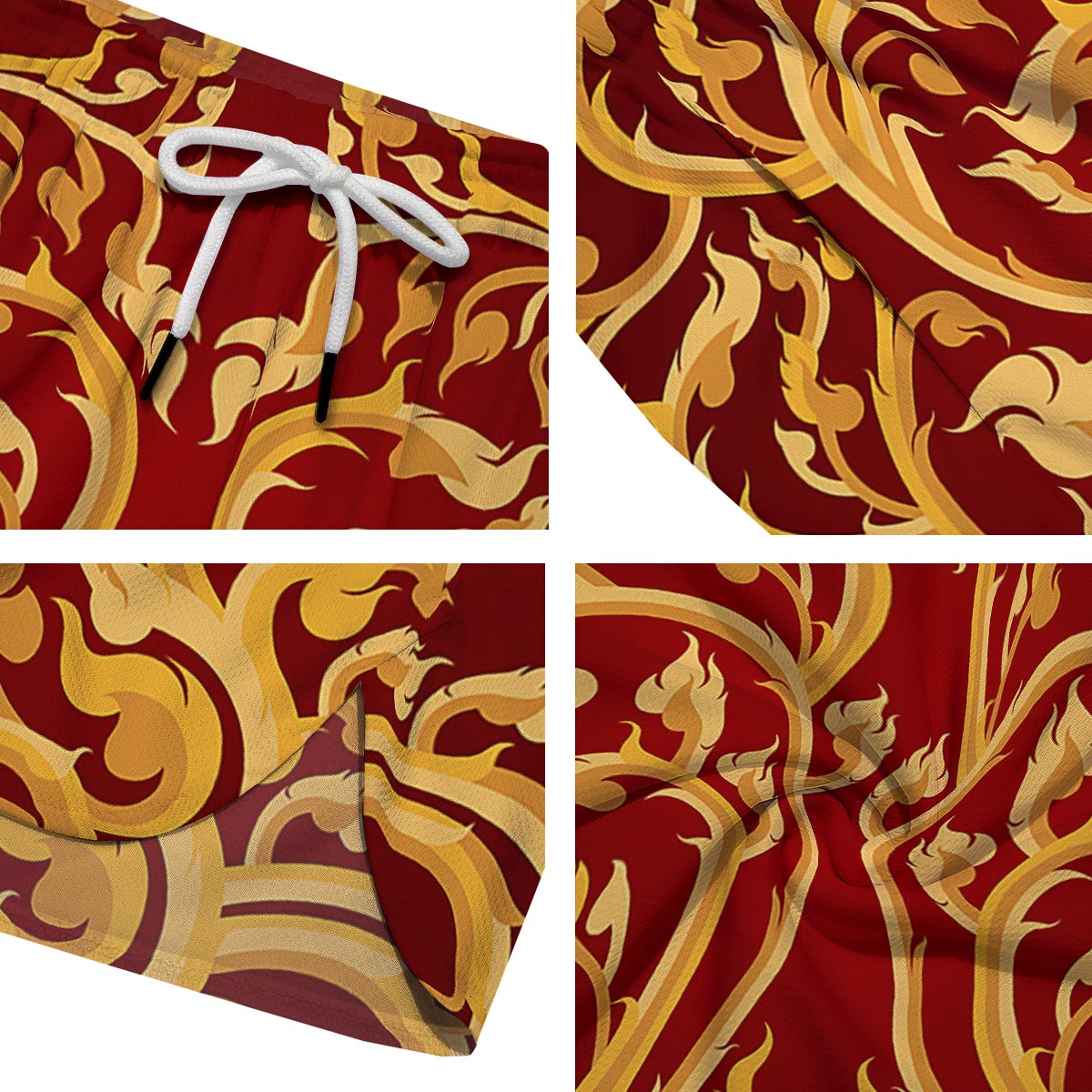 Vines Thai Winding Print Men's Running Shorts-grizzshop