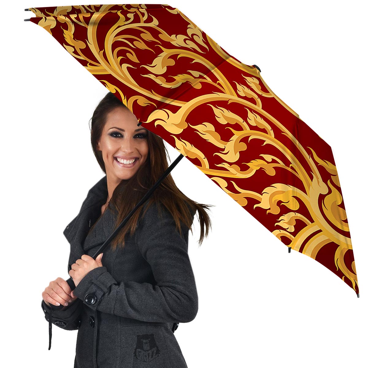 Vines Thai Winding Print Umbrella-grizzshop