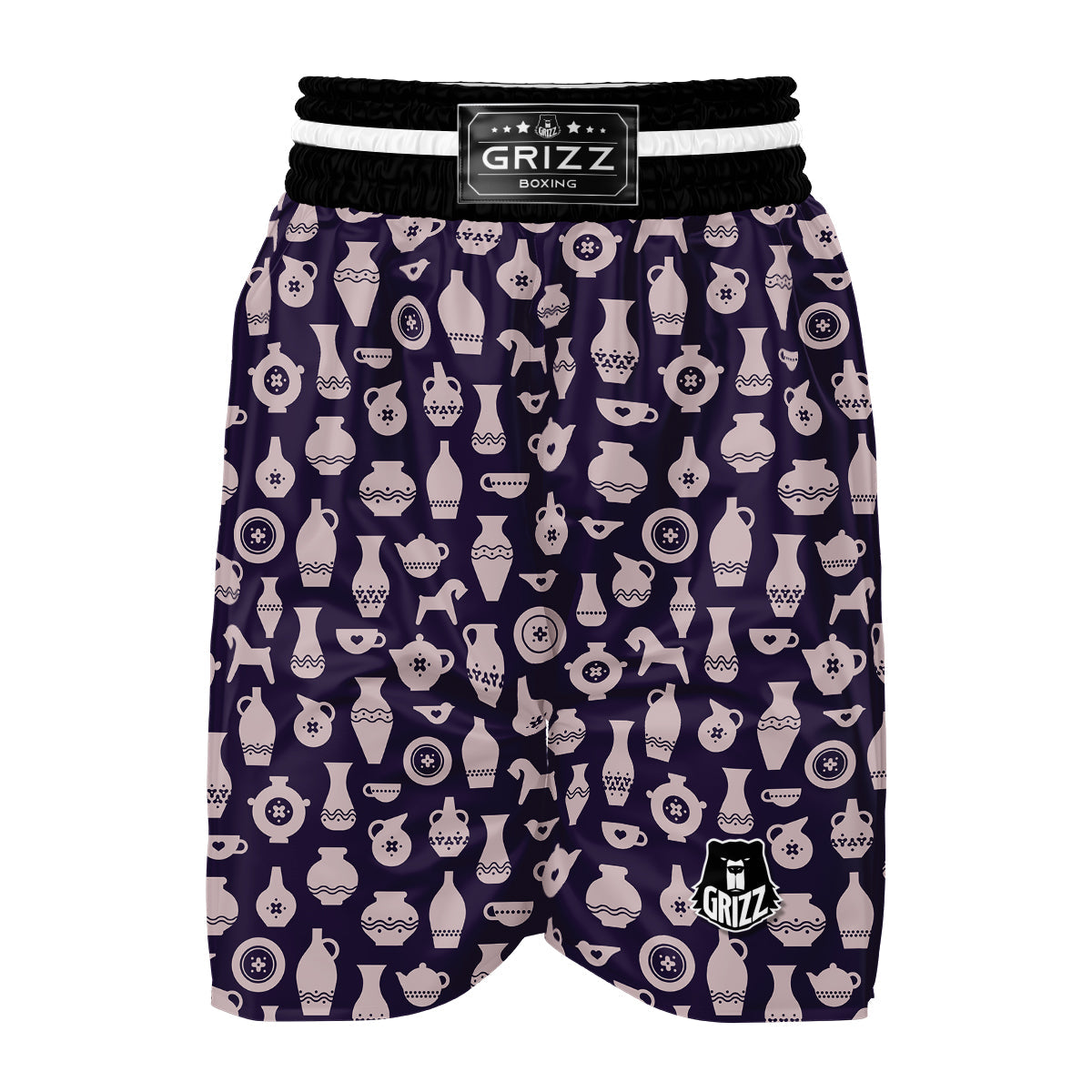 Vintage Amphora Greek Print Pattern Boxing Shorts-grizzshop