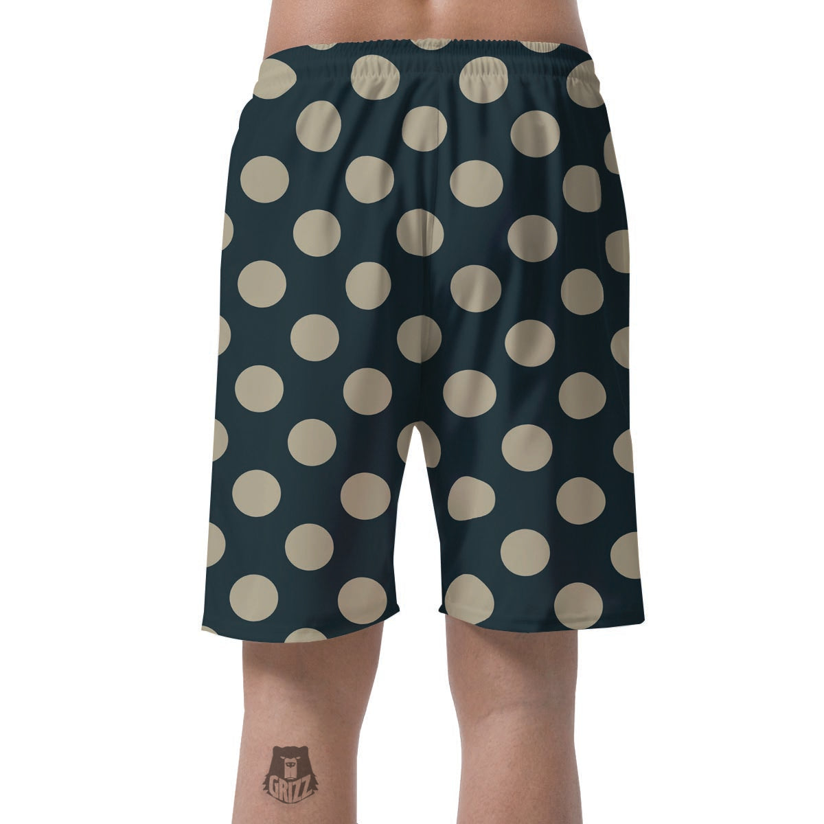 Vintage Black Polka Dot Men's Shorts-grizzshop