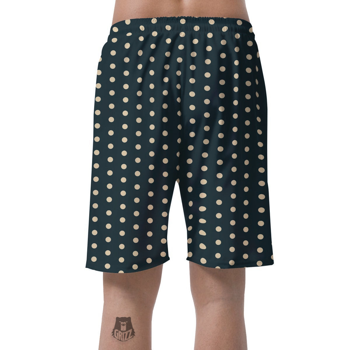 Vintage Black Tiny Polka Dot Men's Shorts-grizzshop