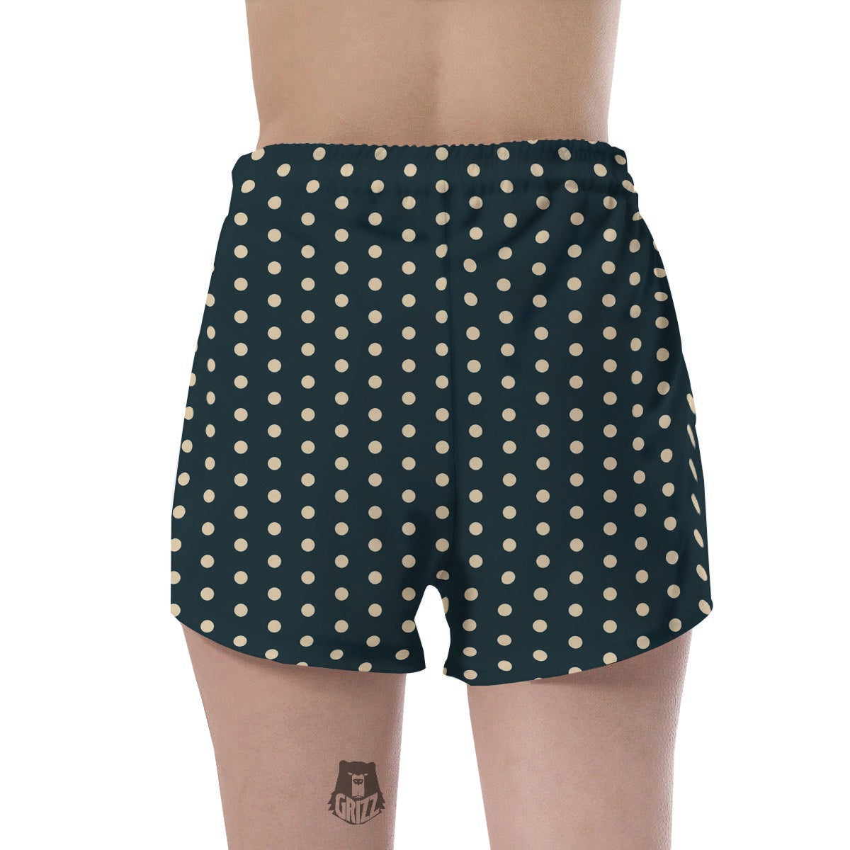 Vintage Black Tiny Polka Dot Women's Shorts-grizzshop