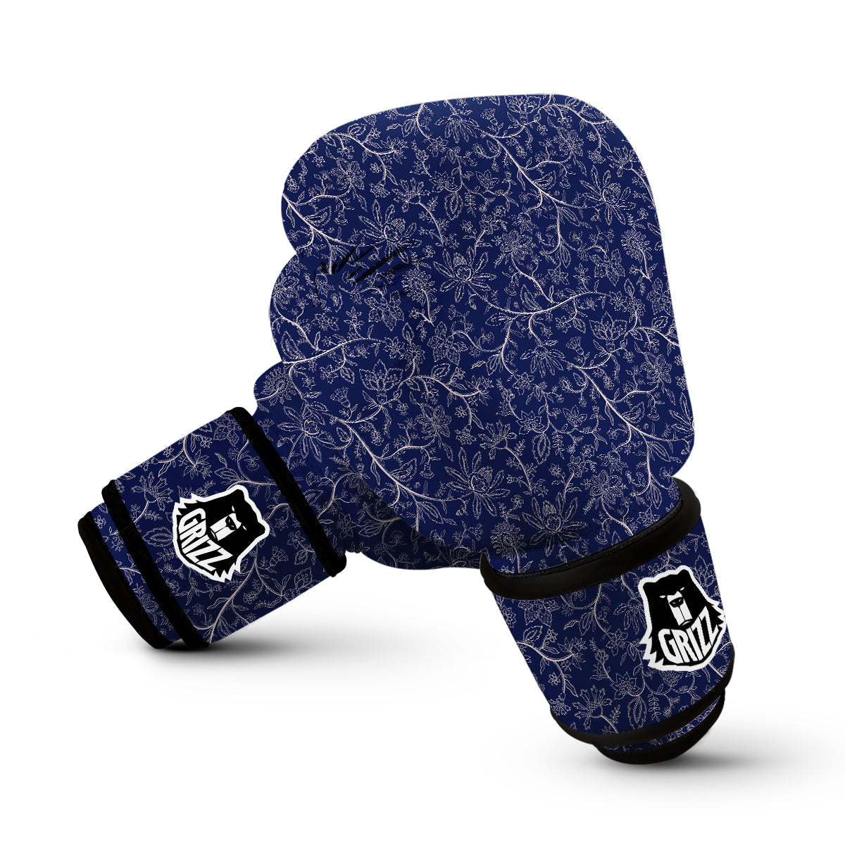 Vintage Chintz Floral Print Pattern Boxing Gloves-grizzshop
