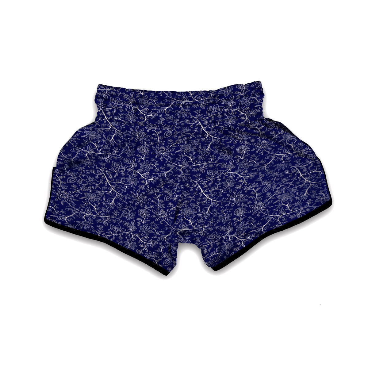 Vintage Chintz Floral Print Pattern Muay Thai Boxing Shorts-grizzshop
