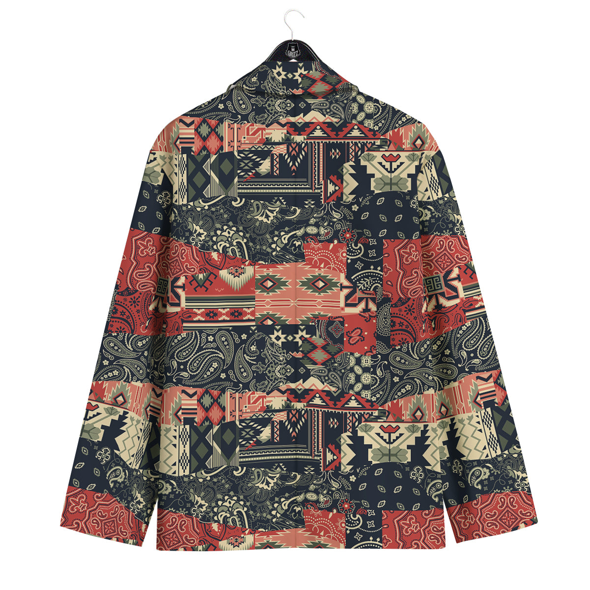 Vintage Color Bandana Patchwork Abstract Print Pattern Men's Sport Coat-grizzshop