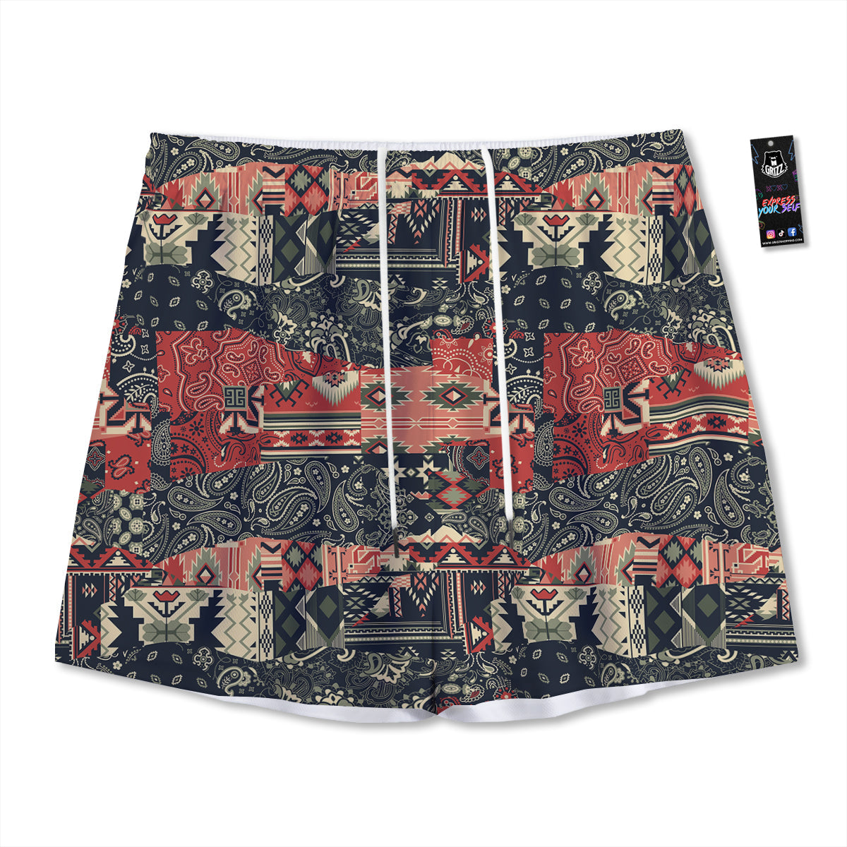 UFO Galaxy Print Pattern Mesh Shorts