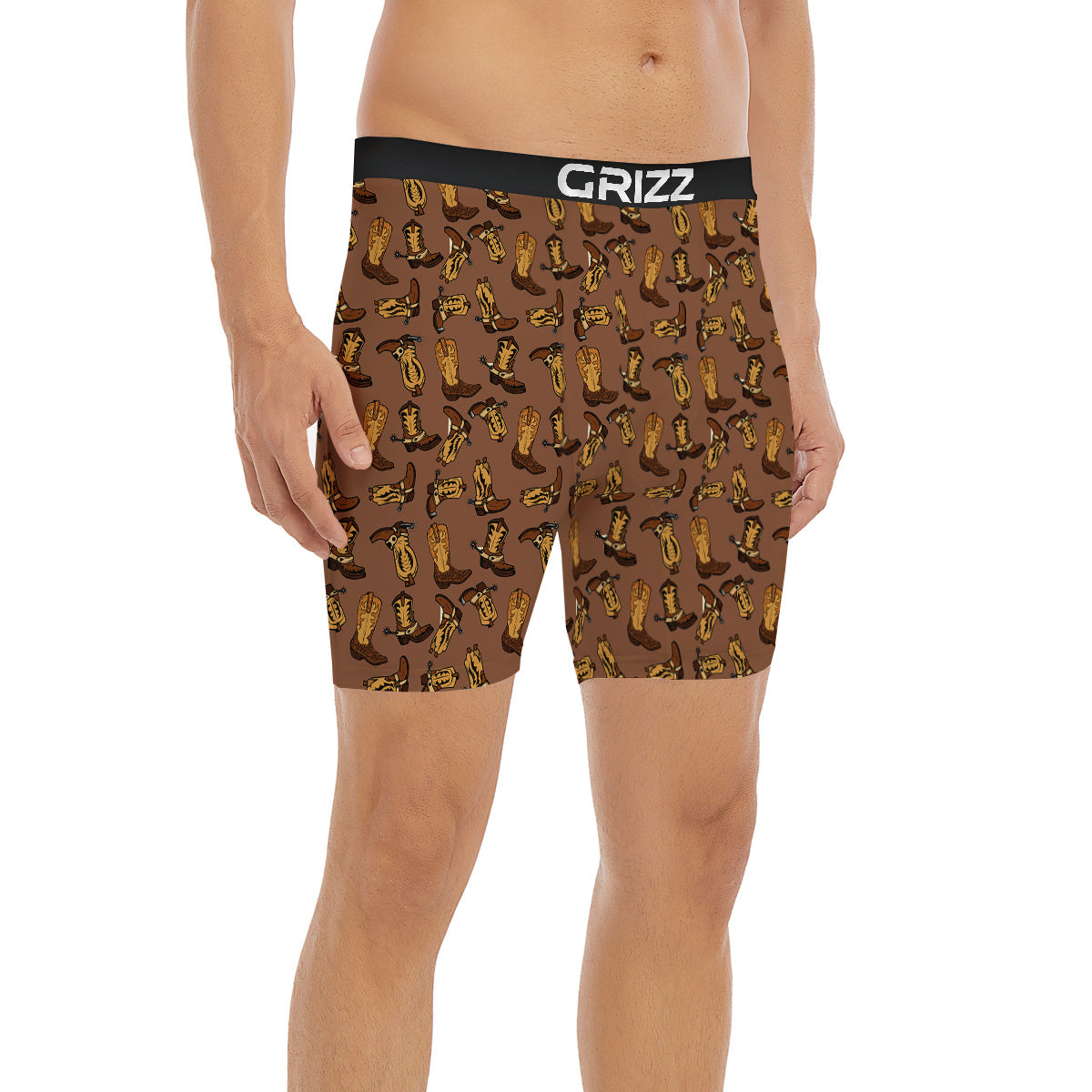 Vintage Cowboy Boots Print Pattern Boxer Briefs-grizzshop