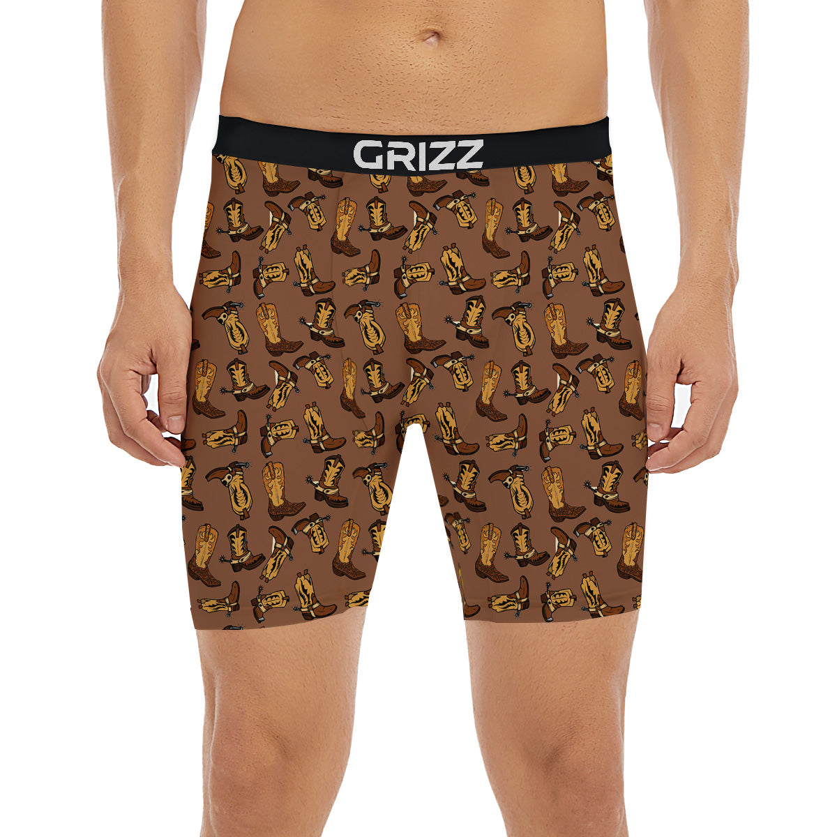 Vintage Cowboy Boots Print Pattern Boxer Briefs-grizzshop