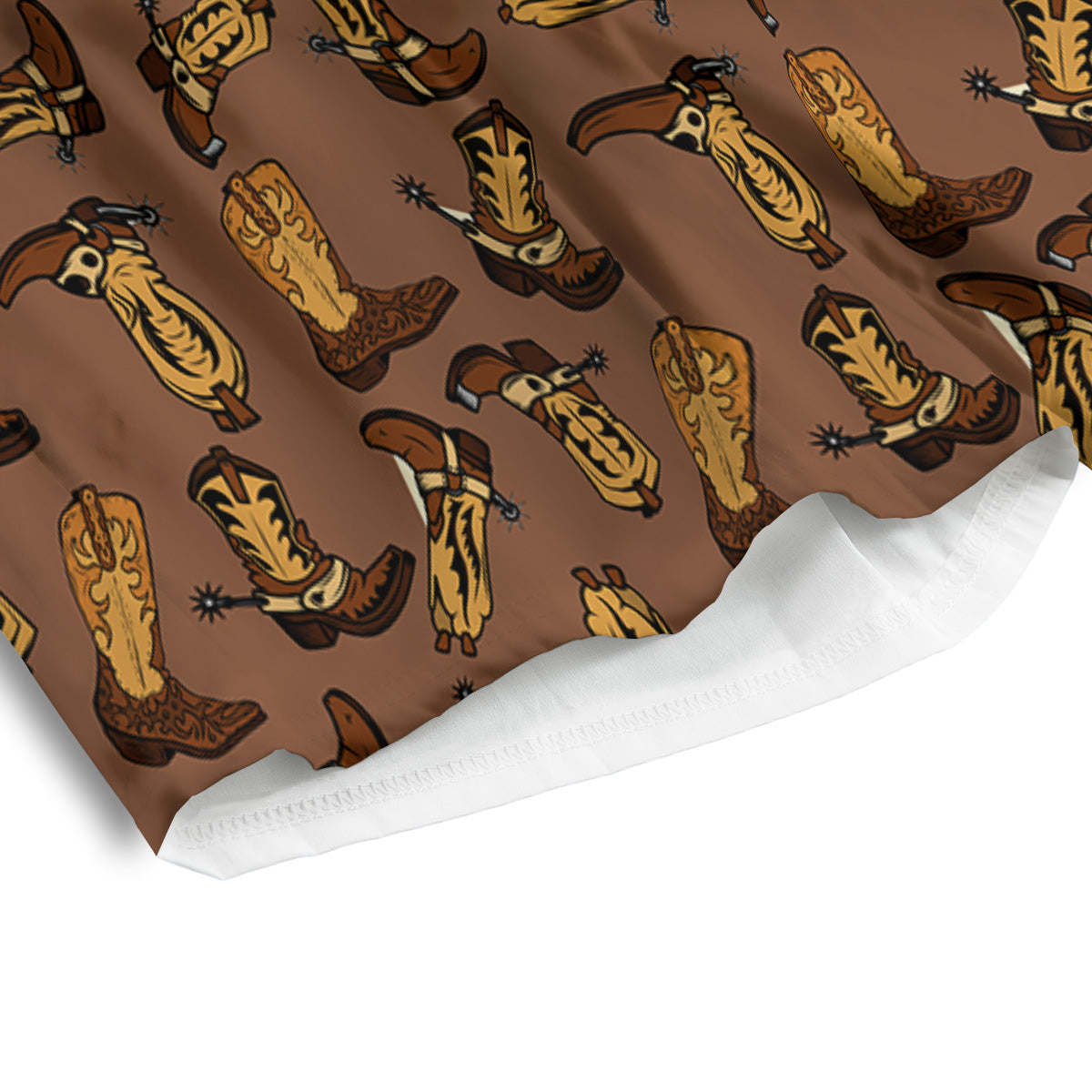 Vintage Cowboy Boots Print Pattern Men's Athletic Shorts