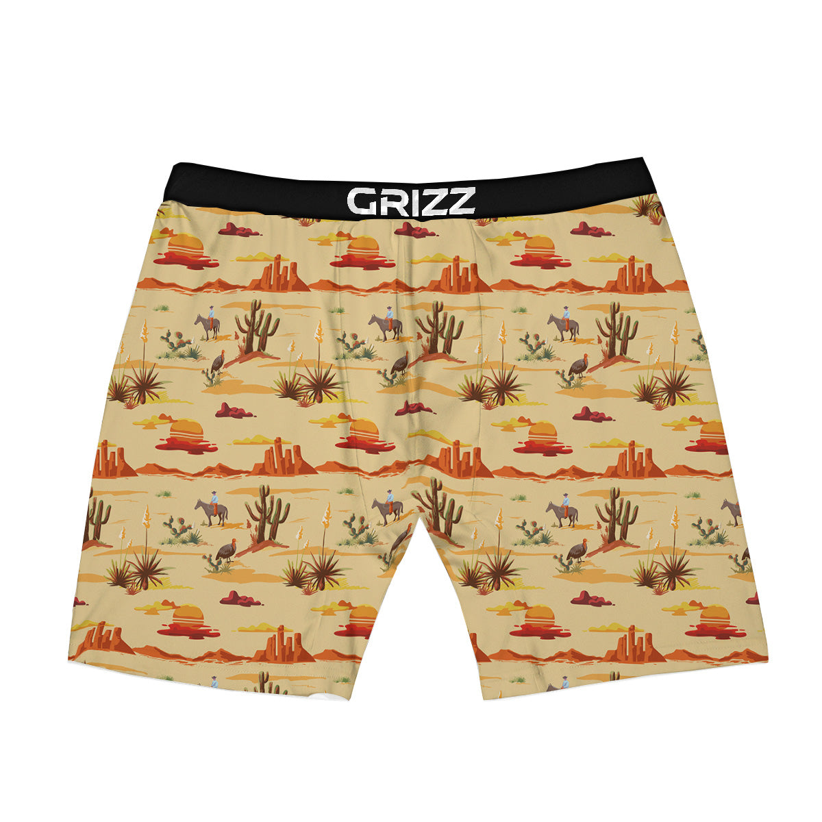 Vintage Cowboy Print Pattern Boxer Briefs-grizzshop