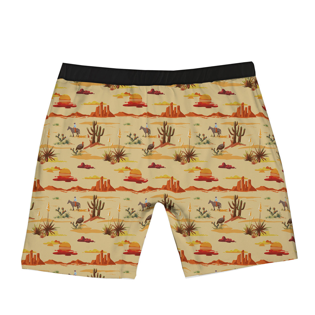 Vintage Cowboy Print Pattern Boxer Briefs-grizzshop