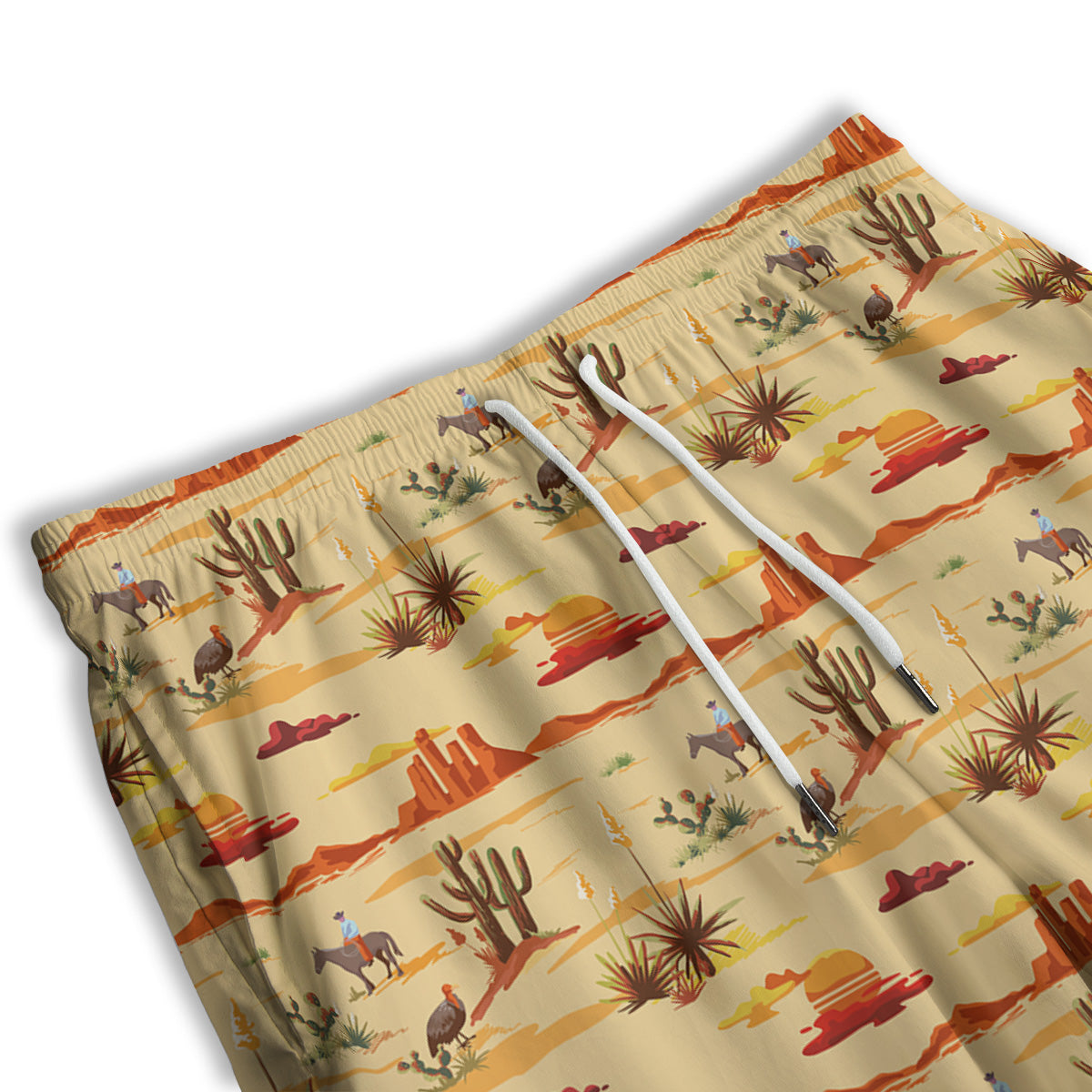 Vintage Cowboy Print Pattern Men's Athletic Shorts
