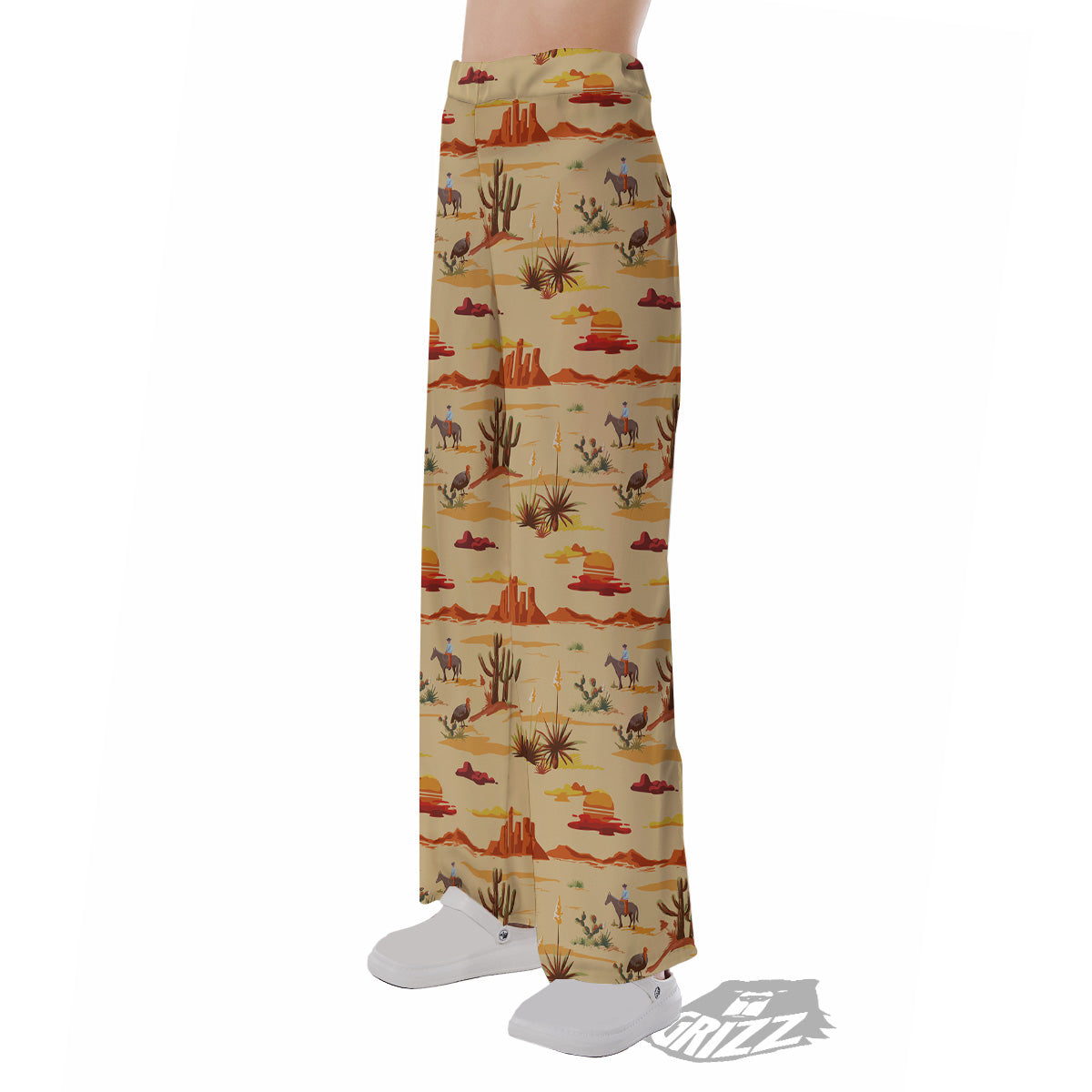 Vintage Cowboy Print Pattern Pajama Pants-grizzshop