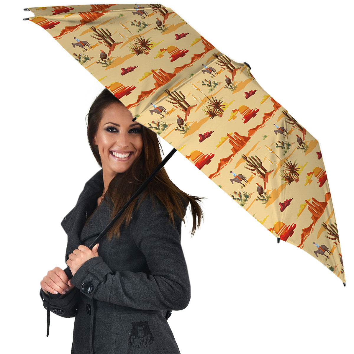 Vintage Cowboy Print Pattern Umbrella-grizzshop
