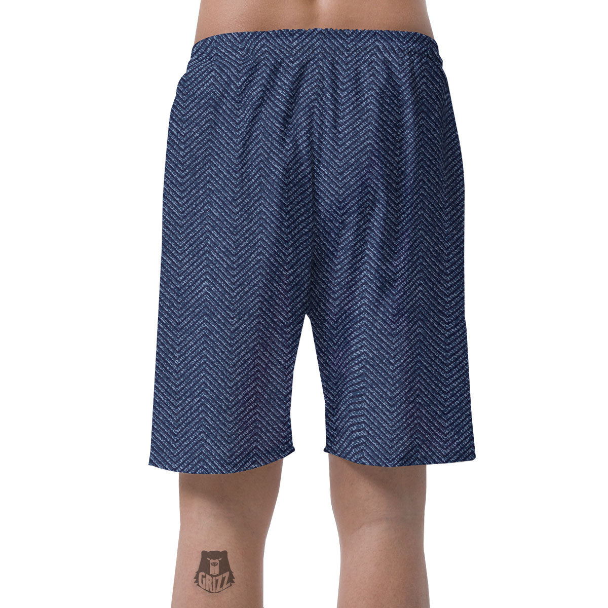 Vintage Denim Blue Jeans Print Pattern Men's Shorts-grizzshop