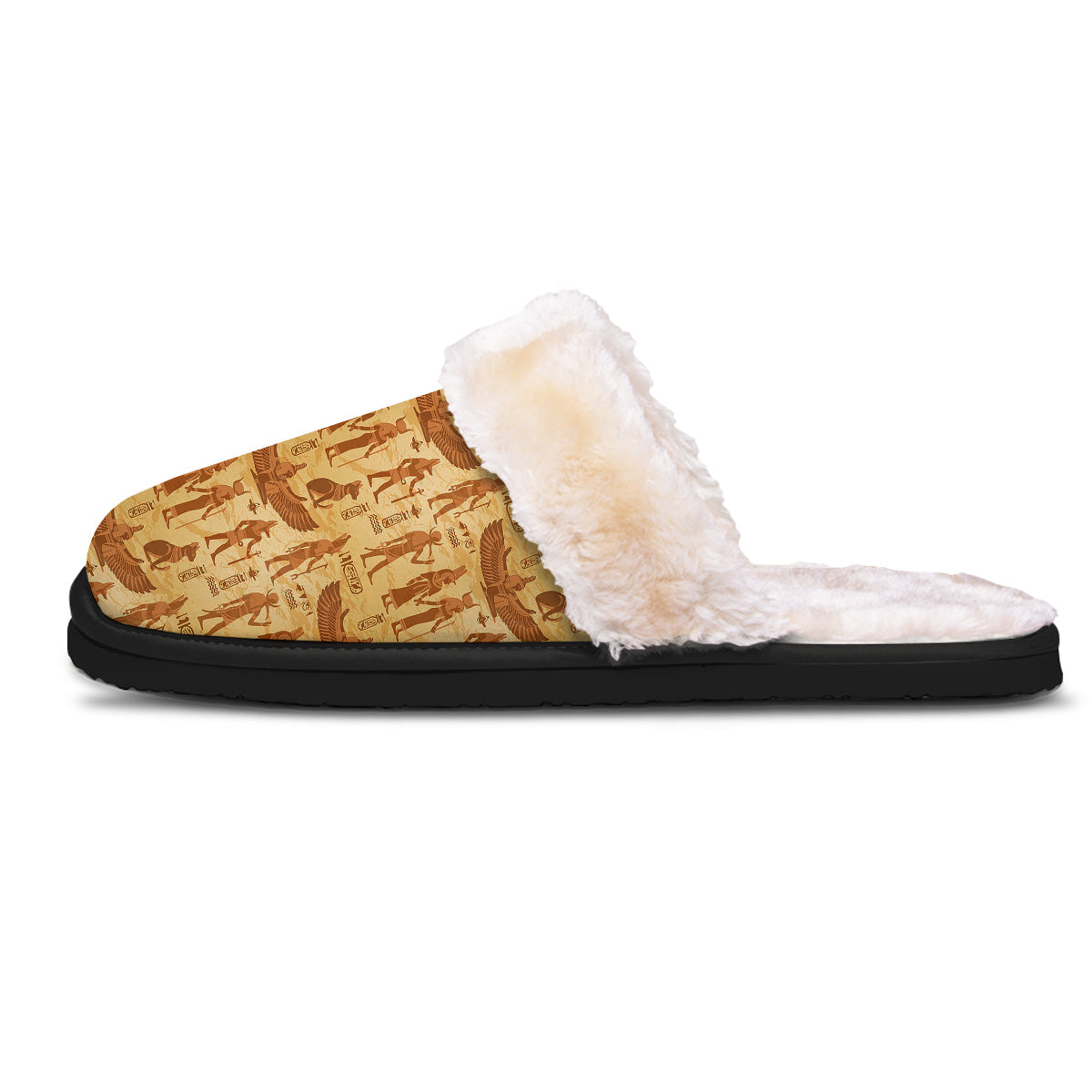 Vintage Egypt Papyrus Ancient Print Pattern Slippers-grizzshop