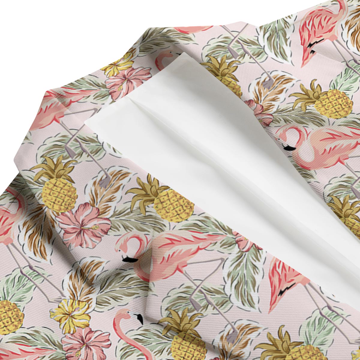 Vintage Flamingo Pink Pineapple Print Men's Blazer-grizzshop