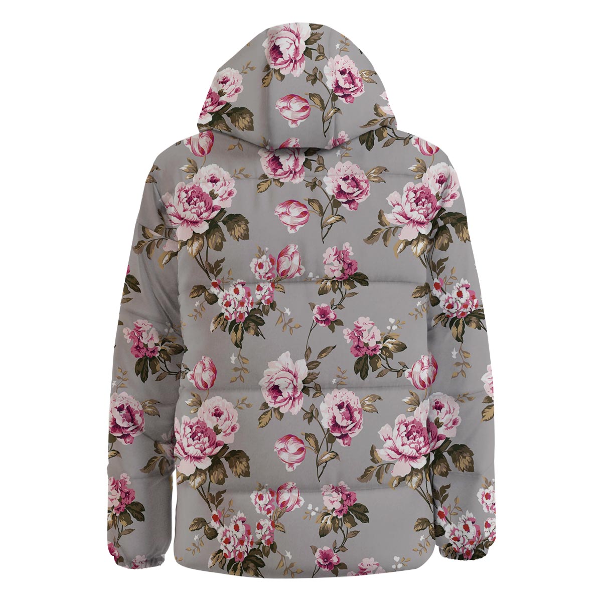 Vintage Floral Shabby Chic Print Pattern Down Jacket-grizzshop