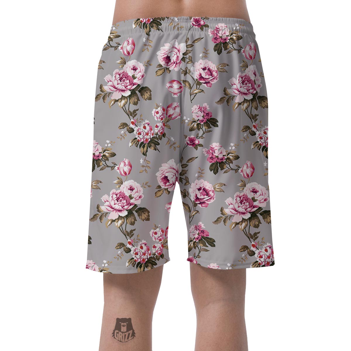 Vintage Floral Shabby Chic Print Pattern Men's Shorts-grizzshop