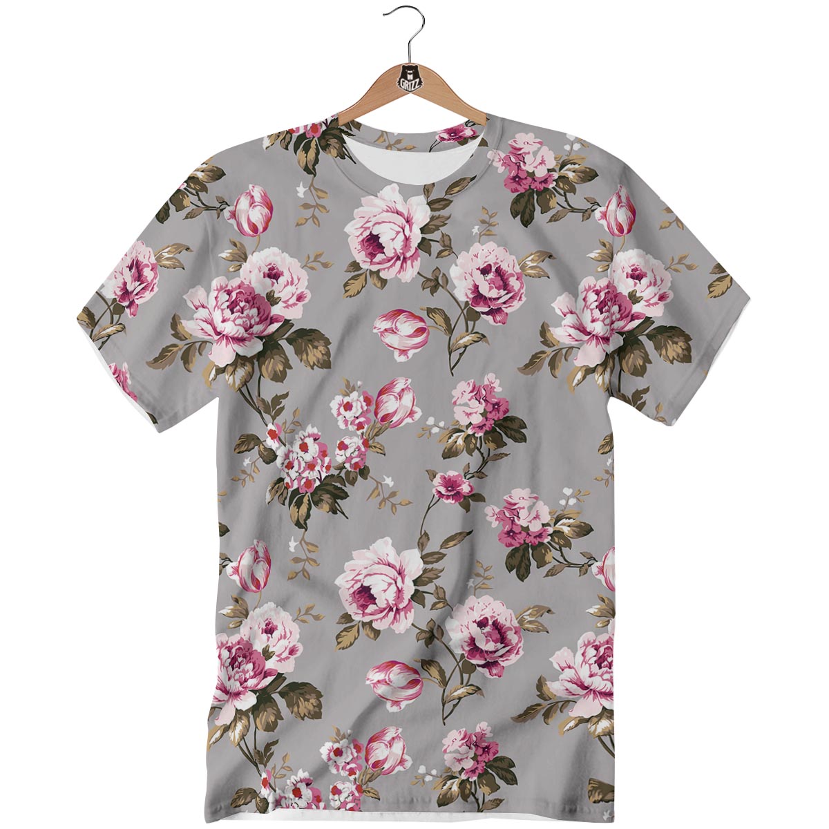 Vintage Floral Shabby Chic Print Pattern T-Shirt-grizzshop