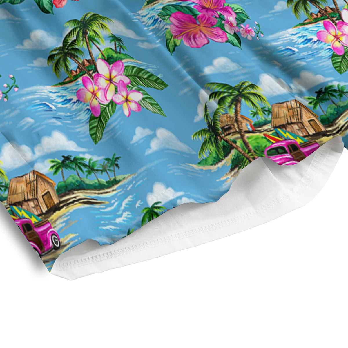 Vintage Hawaiian And Blue Sky Print Pattern Men's Athletic Shorts