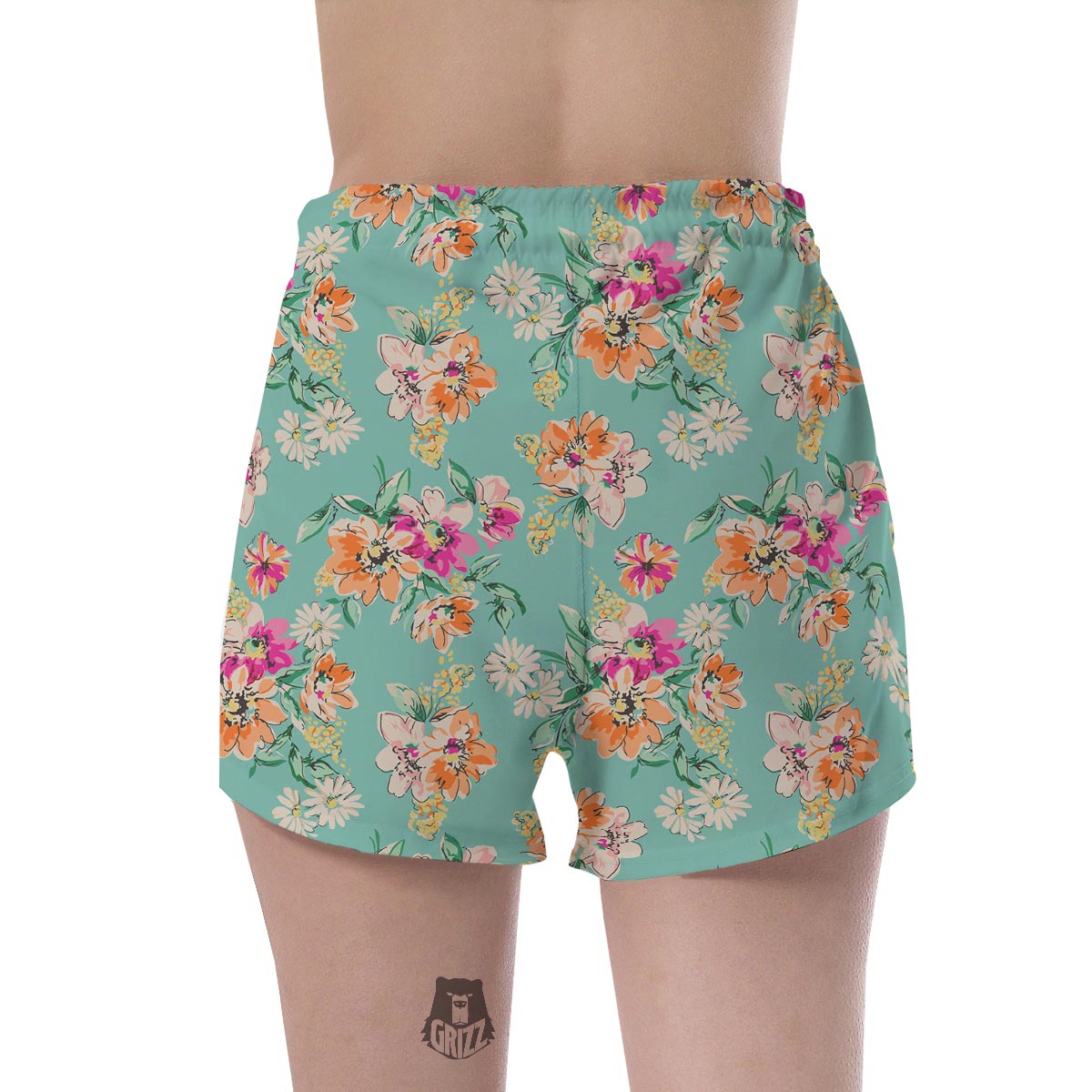 Vintage Pastel Floral Print Women's Shorts-grizzshop