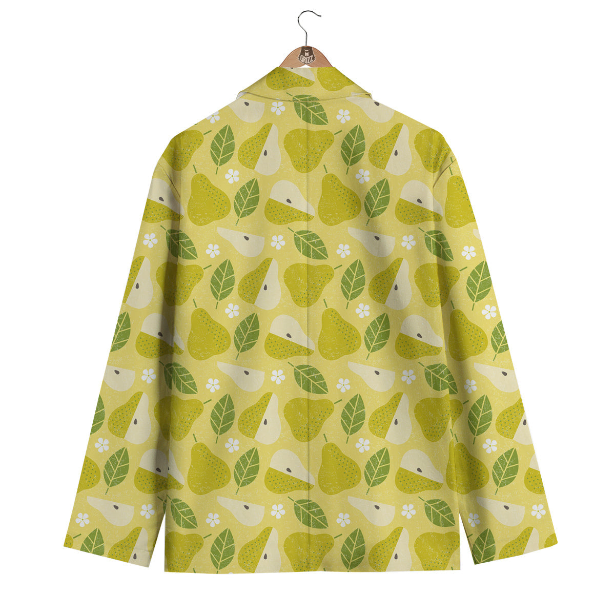 Vintage Pear And Leaf Print Pattern Men's Blazer-grizzshop