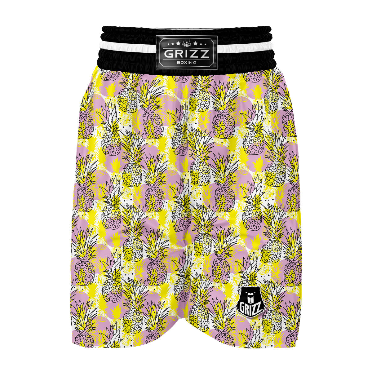Vintage Premium Drawing Pineapple Print Boxing Shorts-grizzshop
