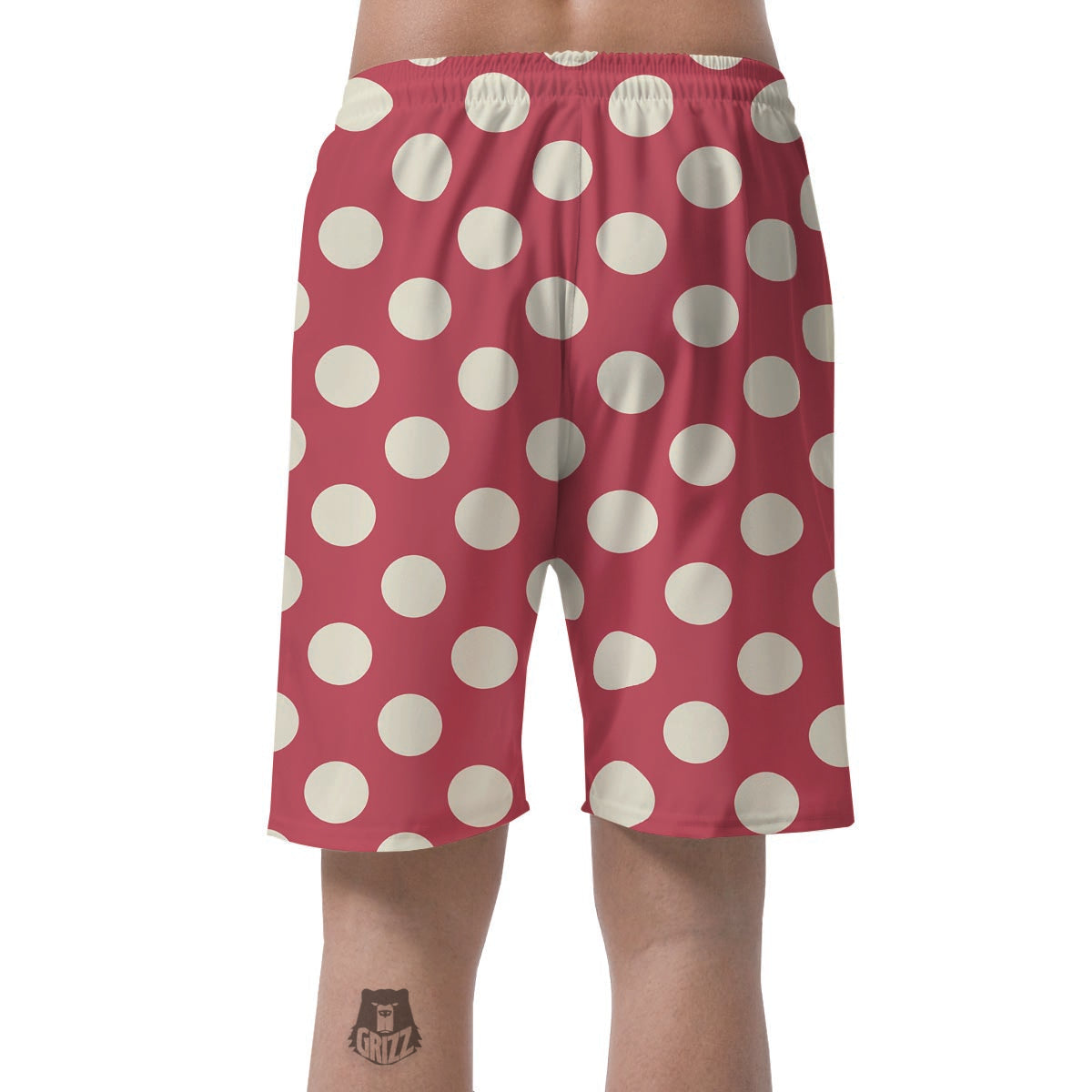 Vintage Red Polka Dot Men's Shorts-grizzshop
